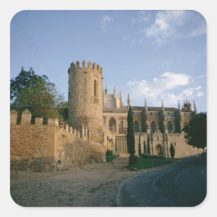 Aussicht auf die Stadt Quadratischer Aufkleber