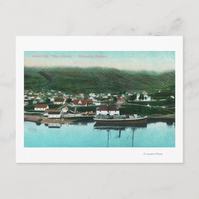 Aussicht auf die Stadt und den Damm Postkarte (Vorderseite)