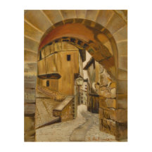 Aussicht auf die Straße in Spanien Holzdruck