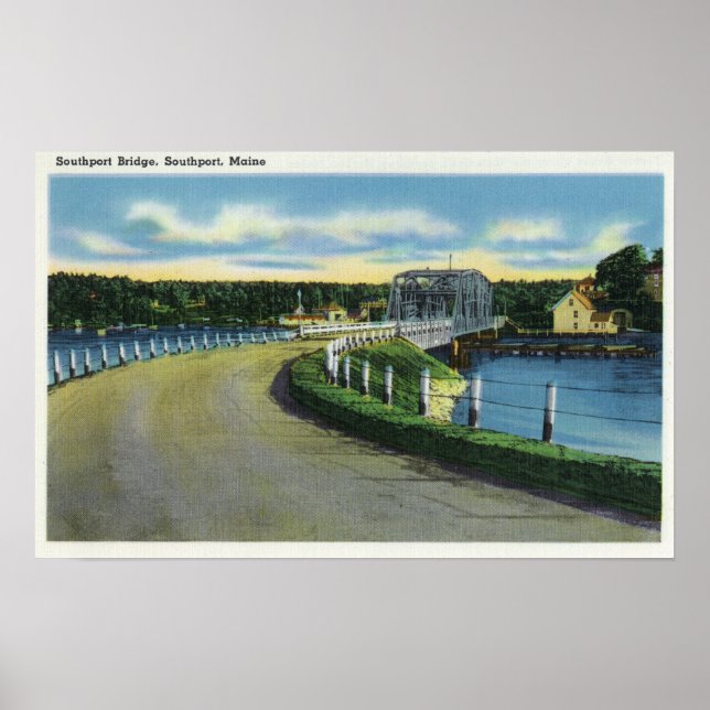 Aussicht auf die Südhafenbrücke Poster (Vorne)