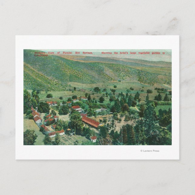 Aussicht auf die Thermalquellen und Gärten von Par Postkarte (Vorderseite)