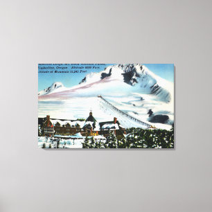 Aussicht auf die Timberline Lodge, Mt Hood im Wint Leinwanddruck