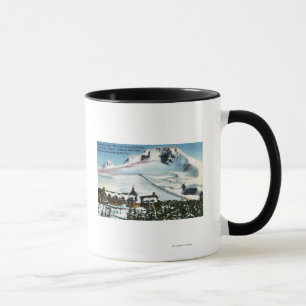 Aussicht auf die Timberline Lodge, Mt Hood im Wint Tasse