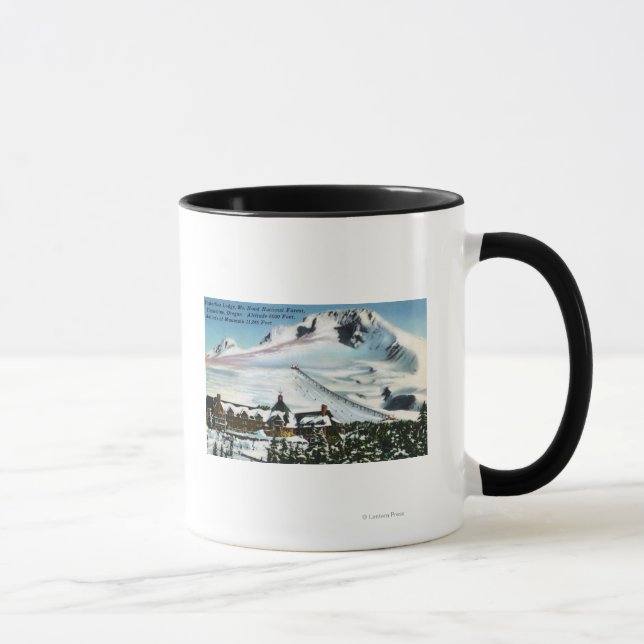 Aussicht auf die Timberline Lodge, Mt Hood im Wint Tasse (Rechts)