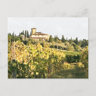Aussicht auf die Toskana Chianti Weinroute Mendris Postkarte