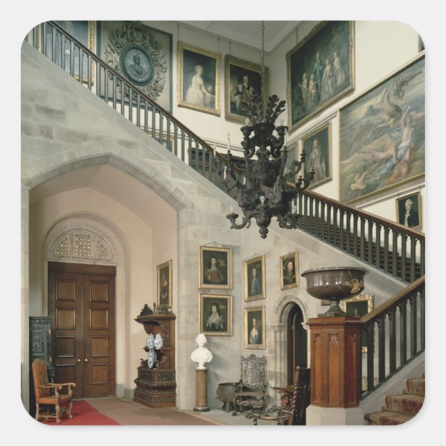 Aussicht auf die Treppe, 1812-15 Quadratischer Aufkleber (Vorderseite)