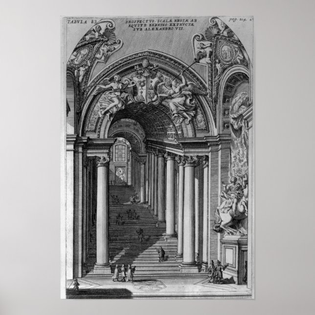 Aussicht auf die Treppe in der Scala Regia Poster (Vorne)