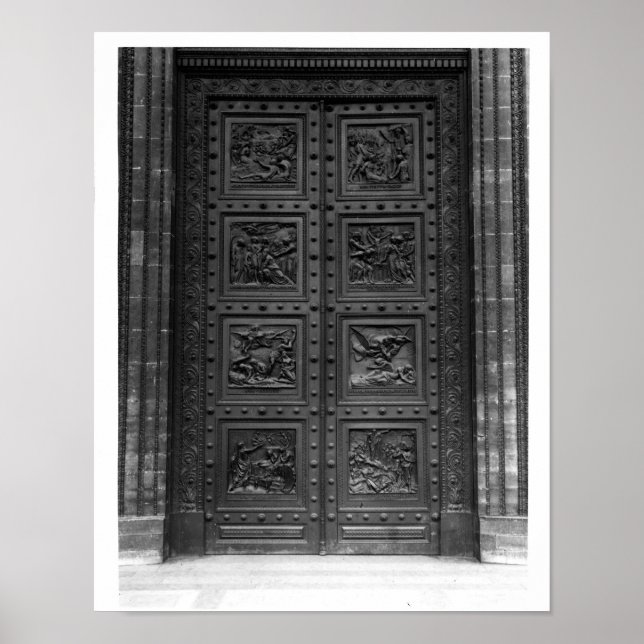 Aussicht auf die Tür von La Madeleine Poster (Vorne)