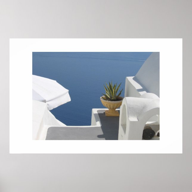 Aussicht auf die Villa Santorini Poster (Vorne)