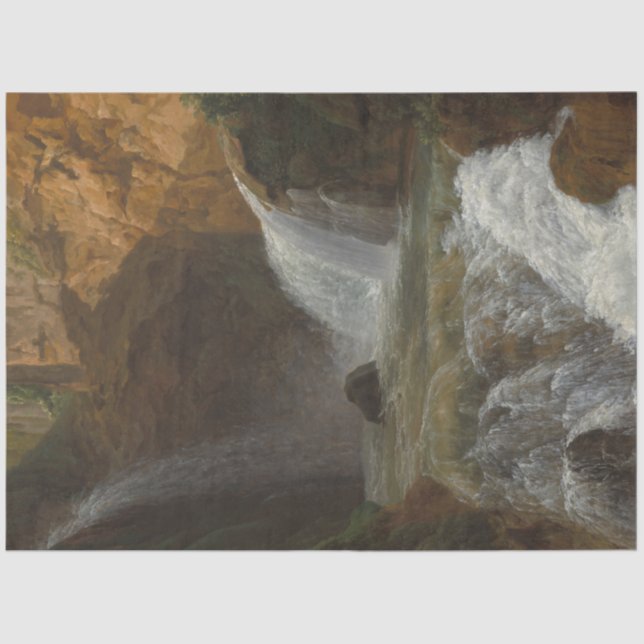 Aussicht auf die Wasserfälle von Tivoli (von Bidau Seidenpapier (Vorderseite)