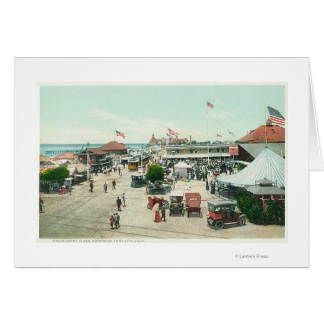 Aussicht auf die Zeltstadt und den Freizeitplatz (Vorderseite (Horizontal))
