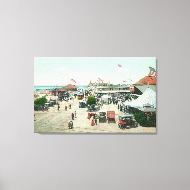 Aussicht auf die Zeltstadt und den Freizeitplatz Leinwanddruck (Vorderseite)