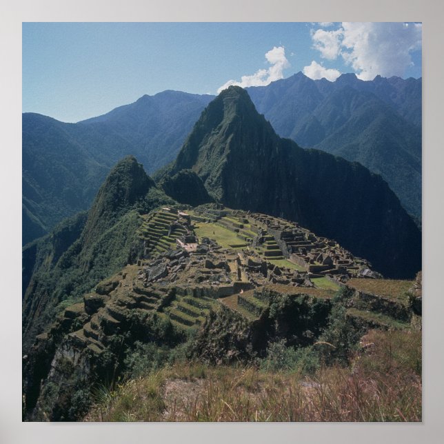Aussicht auf die Zitadelle von Machu Picchu Poster (Vorne)
