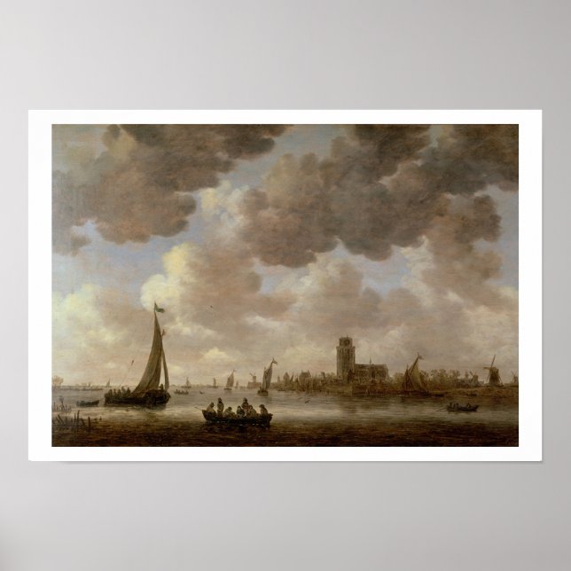 Aussicht auf Dordrecht Downstream von der Grote Ke Poster (Vorne)