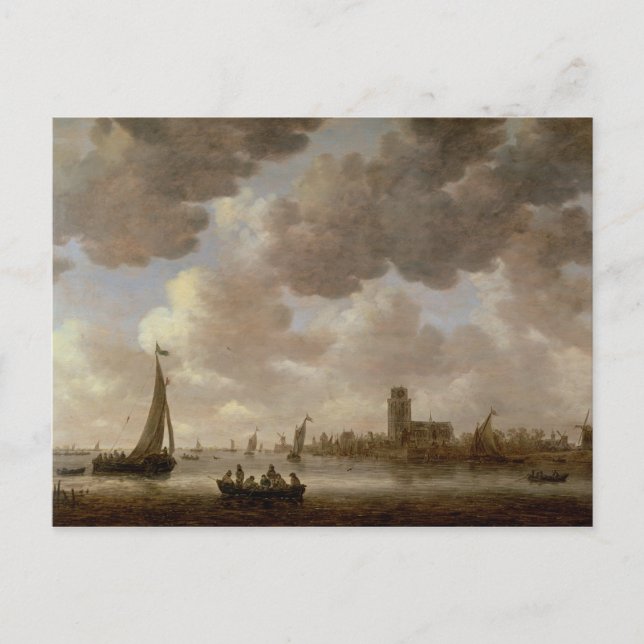 Aussicht auf Dordrecht Downstream von der Grote Ke Postkarte (Vorderseite)