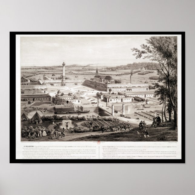 Aussicht auf ein französisches Phalanstery Poster (Vorne)