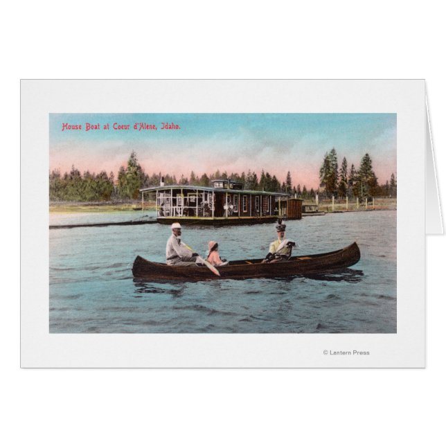 Aussicht auf ein Hausboot am See (Vorderseite (Horizontal))