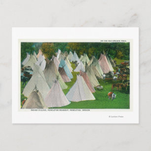 Aussicht auf ein indisches Dorf und Pendleton Postkarte