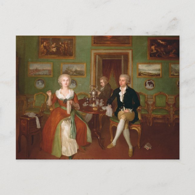 Aussicht auf ein zeichnend Zimmer, 1780 Postkarte (Vorderseite)