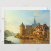 Aussicht auf eine holländische Stadt am Rhein