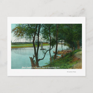 Aussicht auf eine Landung des Bootes auf dem russi Postkarte