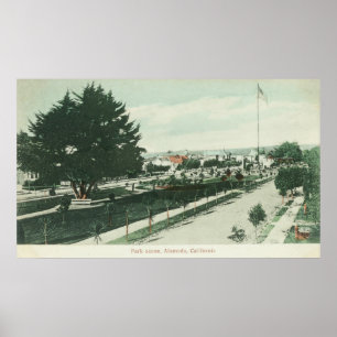 Aussicht auf einen StadtparkAlameda, CA Poster