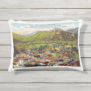 Aussicht auf Estes Park Colorado Vintag Kissen Für Draußen