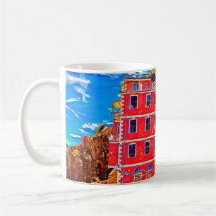 Aussicht auf farbenfrohe Häuser in Cinque Terre, I Kaffeetasse