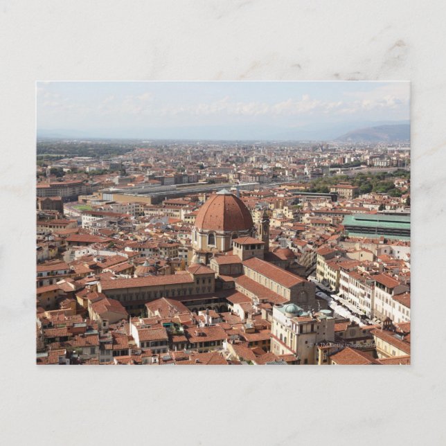 Aussicht auf Florenz, Italien von der Spitze Postkarte (Vorderseite)