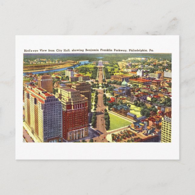Aussicht auf Franklin Parkway in Philadelphia Postkarte (Vorderseite)