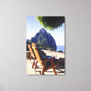 Aussicht auf Gros Piton vom Stonefield Anwesen Vil Leinwanddruck