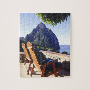 Aussicht auf Gros Piton vom Stonefield Anwesen Vil Puzzle