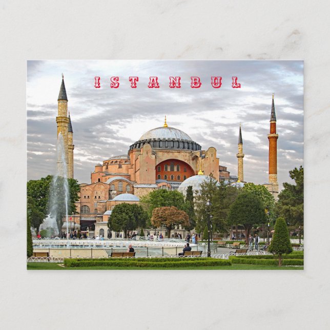 Aussicht auf Hagia Sophia. (Hagia Sophia Museum). Postkarte (Vorderseite)