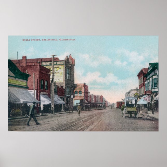 Aussicht auf Holly StreetBellingham, WA Poster (Vorne)