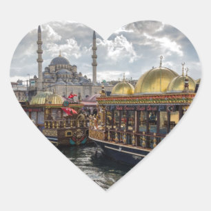 Aussicht auf Istanbul (Türkei) Herz-Aufkleber