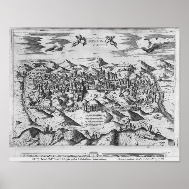Aussicht auf Jerusalem, 1570 ? Poster (Vorne)