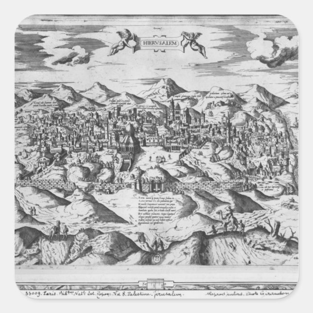 Aussicht auf Jerusalem, 1570 ? Quadratischer Aufkleber (Vorderseite)