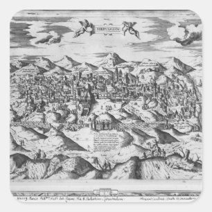 Aussicht auf Jerusalem, 1570 ? Quadratischer Aufkleber
