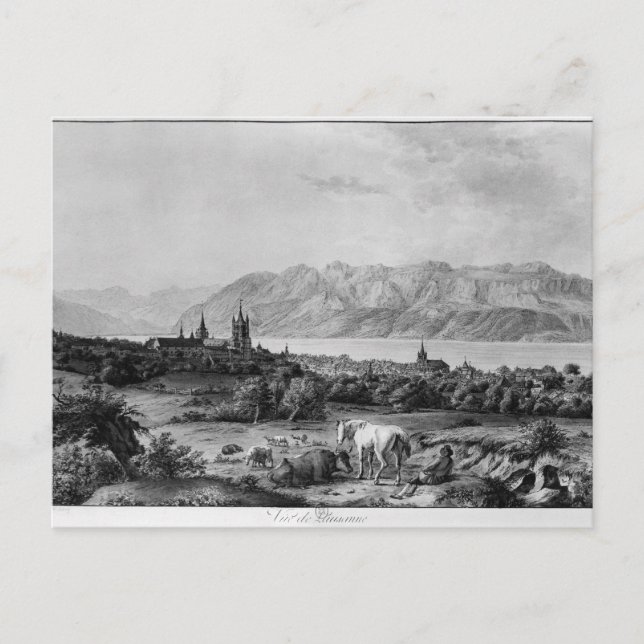 Aussicht auf Lausanne Postkarte (Vorderseite)