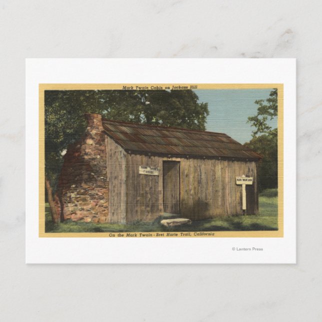 Aussicht auf Mark Twain Cabin auf dem Jackass Hill Postkarte (Vorderseite)