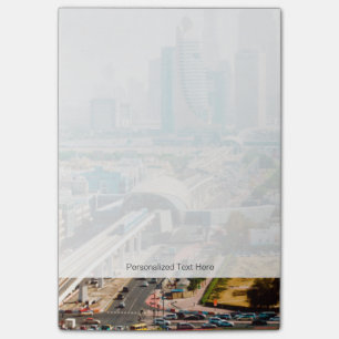 Aussicht auf Metrolinie und Wolkenkratzer Post-it Klebezettel