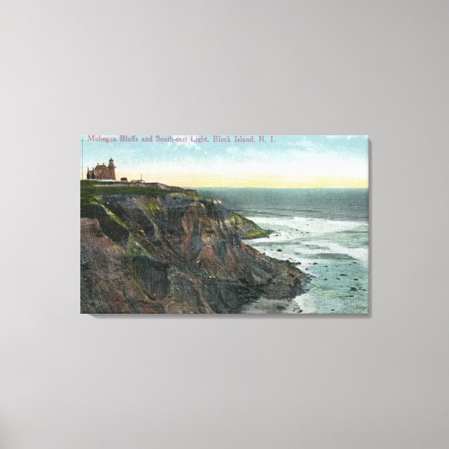 Aussicht auf Mohegan Bluffs und Südosten Leinwanddruck (Vorderseite)