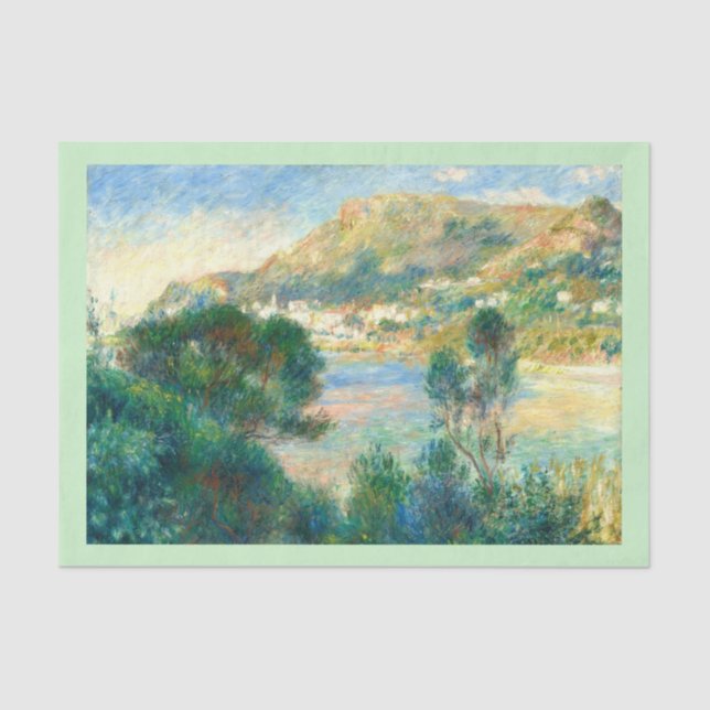 Aussicht auf Monte Carlo von Cap Martin, Renoir Seidenpapier (Vorderseite)