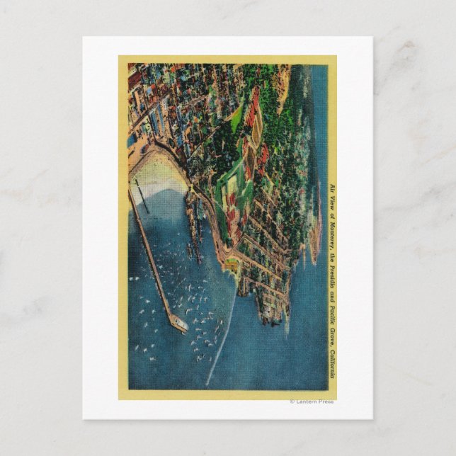 Aussicht auf Monterey und Presido Postkarte (Vorderseite)