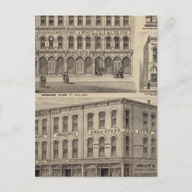 Aussicht auf Moore's und Wabashaw, Minnesota Postkarte (Vorderseite)