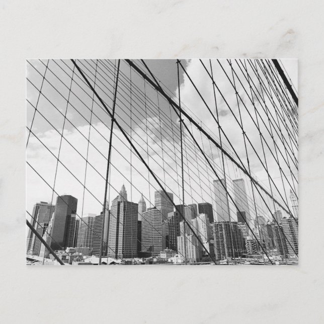 Aussicht auf New York von der Brooklyn Bridge Postkarte (Vorderseite)