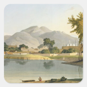 Aussicht auf Nijeibabad, in der Nähe des Koaduwar  Quadratischer Aufkleber