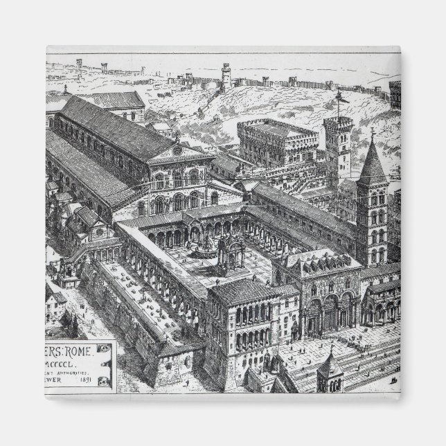 Aussicht auf Old St.Peter's, Rom, 1891 Magnet (Vorne)