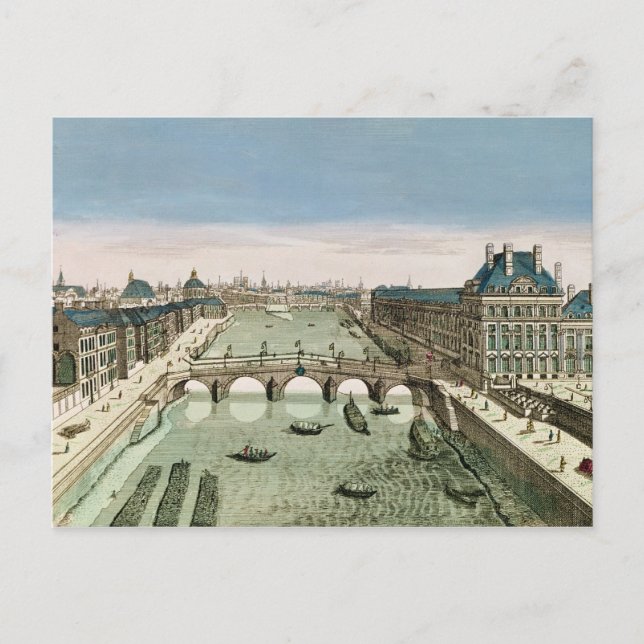 Aussicht auf Paris vom Pont Royal Postkarte (Vorderseite)