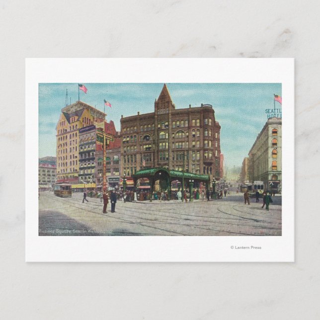 Aussicht auf Pergola auf dem Pioneer Platz Postkarte (Vorderseite)